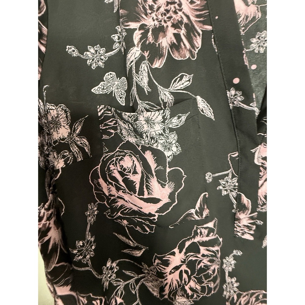 Torrid Black Harper Floral Pullover 3/4 Sleeve Top Size 1X Flowy Resort - Picture 4 of 5